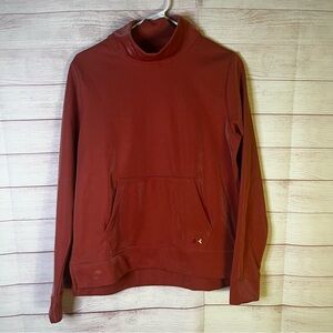 Under Armour Burnt Orange Mock Neck Long-sleeve Pullover Sweatshirt Small